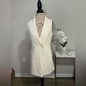 Zara Elegant Cream Sleeveless Blazer Vest